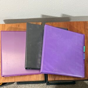 Purple and Black Binders Set